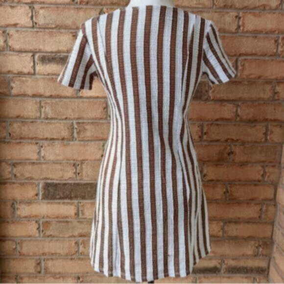 Zara textured striped short sleeve dress - Picture 4 of 5